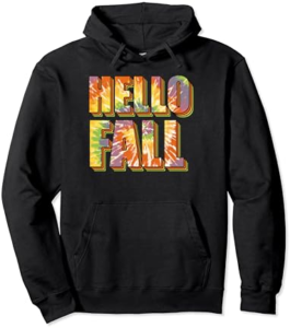 Adorable Fall Lovers’ Cute Seasonal Apparel “Hello Fall” Pullover Hoodie
