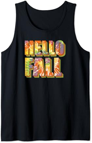 Adorable Fall Lovers' Cute Seasonal Apparel "Hello Fall" Tank Top