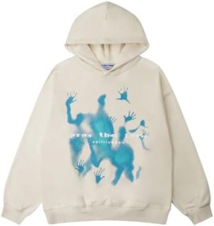 Aelfric Eden Mens Graphic Oversized Hoodie Cartoon Character Print Streetwear Casual hoodies y2k Hooded Sweatshirt