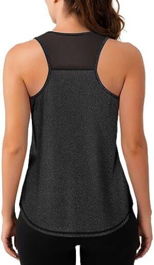 Aeuui Womens Workout Tops Sleeveless Racerback Tank Tops Mesh Yoga Athletic Running Shirts Gym Clothes for Women