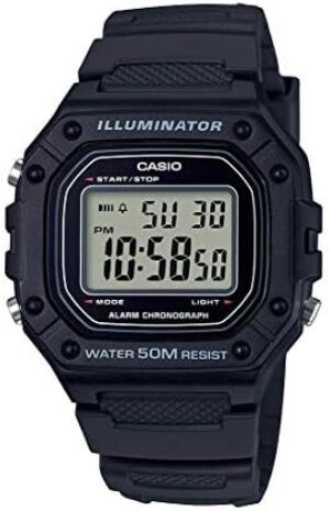Casio Men's W-218H-1AVCF Classic Digital Display Quartz Black Watch