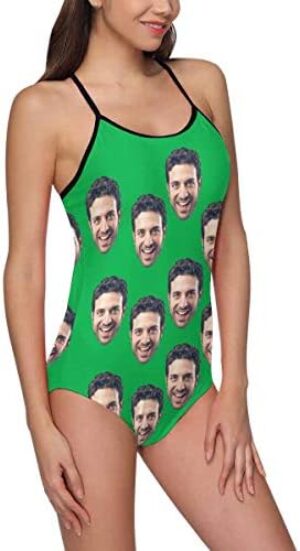 Custom One-Piece Swimsuits with Face Photo Novelty Swimwear for Women (XS-5XL)