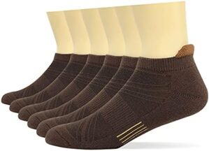 HaloYIYI Men's Low Cut Athletic Moisture Wicking Cushion Ankle Tab Socks 6 Pair Pack