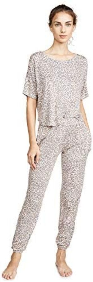 Honeydew Intimates Women's Sun Lover Lounge PJ Set, Leopard, Print, Tan, L