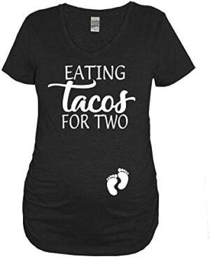 It's Your Day Clothing Eating Tacos for Two Women's Maternity Shirt Pregnancy Announcement Tee