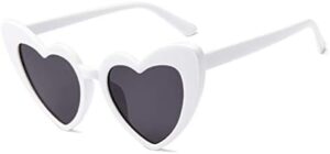 JUSLINK Heart Shaped Sunglasses for Women,Vintage Cat Eye Mod Style Retro Kurt Cobain Glasses