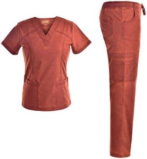 Jeanish Scrubs EXCLUSIVE V Neck Stretch Women Set - Multiple Pockets Women Workwear Uniforms JS1609