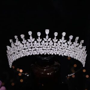 Jorsnovs Fashion CZ Bride Hair Accessories for Wedding Cubic Zirconia Tiaras Quinceanera Crowns Coronas Bridal Headband