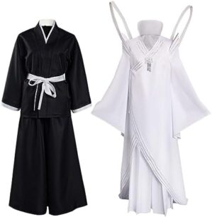 KoleGoe Womens Anime Kuchiki Rukia Cosplay Costume Adult Halloween Japanese Kimono Outfit