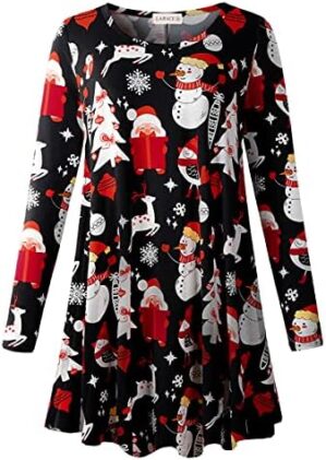 LARACE Plus Size Tunic Tops Long Sleeve Shirts for Women Swing Flowy Loose Fit Clothes for Leggings