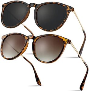 MINOQIO Polarized Sunglasses For Women 100% UV Blocking Retro Round Fashion Mirrored Lens Sunglasses For Man & Women