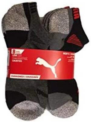 Puma Men's No show Sport Socks, Moisture Control, Arch Support (8 Pair)