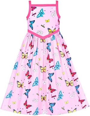 Sunny Fashion Girls Dress Purple Flower Summer Casual Dress Lace Size 6-14