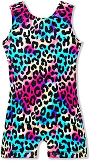 TENVDA Leotards for Girls Gymnastics Kids Children Biketard With Shorts Sparkly Unicorn Dance Unitards(Multiple Colors)…
