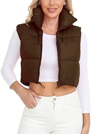 Xeoxarel 2023 Upgraded Women's Cropped Puffer Vest with Pockets (XS-XXL)