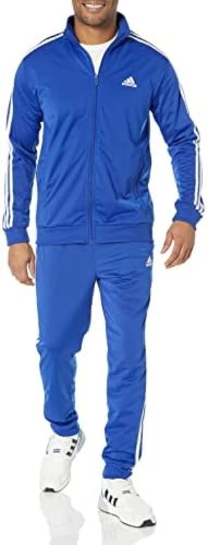 adidas Men's Sportswear Basic 3-stripes Tricot Track Suit, Olive Strata,