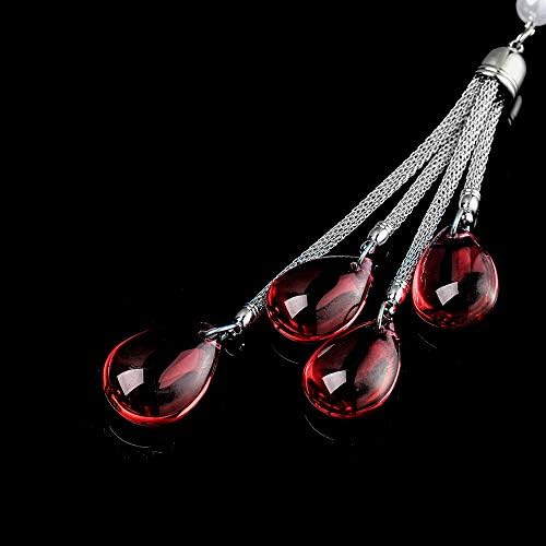 Rearview Mirror Ornaments Bling Car Mirror Hanging Accessories Car Decorations for Women Cute Car Decor Car Bling Accessories for Women Bling Accessories for Car Car Mirror Decor(Red) - Image 3