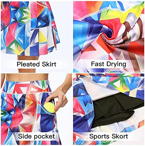 WOWENY Women's Athletic Tennis Skorts Skirts for Women Running Golf Skort with Pockets - Image 2