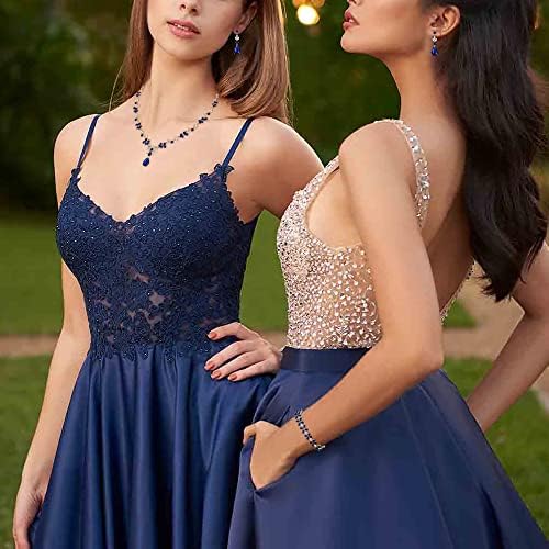 EVER FAITH Bridal Jewelry Set for Bride Bridesmaid, Flower Leaf Teardrop Cubic Zirconia Necklace Dangle Earrings Bracelet Set Wedding Party Jewelry for Women - Image 3