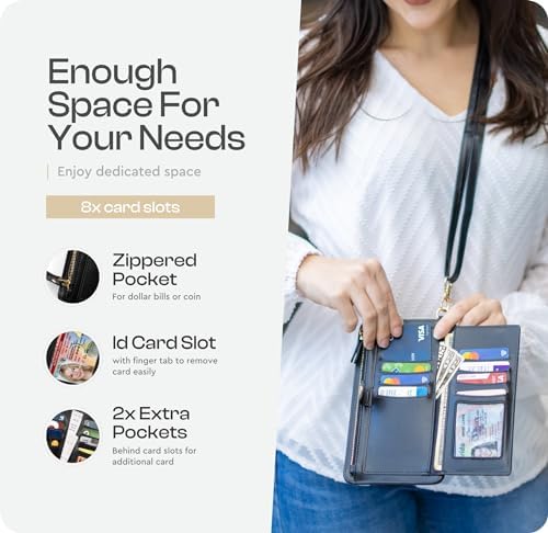 Claasico Womens Crossbody Wallet & Phone Case | iPhone/Samsung/LG Magnet Cell Pouch & Handbag - Image 6