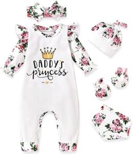 Aalizzwell Baby Girls Romper Outfit Summer Clothes with Headband