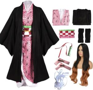 Anime Cosplay Costume Outfit Dress Suit Full Set with Hairwear and Mouthpiece two style Women