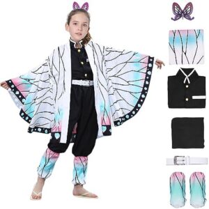 Anime Slayer Costume Outfit, Kimono Cosplay Costume Outfits Halloween Christmas Set White