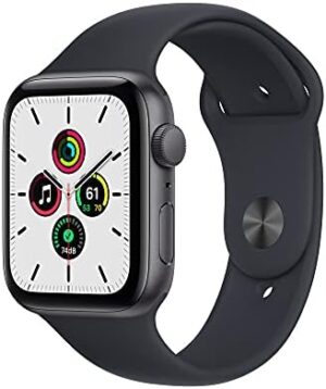 Apple Watch SE (Gen 1) [GPS 44mm] Smart Watch w/Space Grey Aluminium Case with Midnight Sport Band. Fitness & Activity Tracker, Heart Rate Monitor, Retina Display, Water Resistant