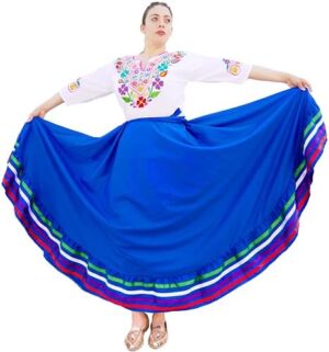 Authentic Mexican Skirt for Women Traditional Made by Original Mexican Artisans in Guerrero Folklorico Dress folklorico Skirt