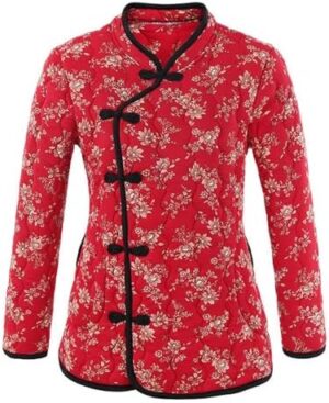 Autumn and Winter Women's Cotton Clothes Retro Chinese Northeast Big Flower Cotton Clothes Mom's Clothing