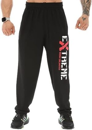 BIG SAM SPORTSWEAR COMPANY Men's Baggy Sweatpants with Pockets, Oldschool Loose Fit Gym Pants