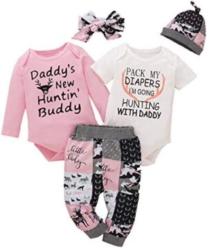 BIRTHDAY SHARK Newborn Girls Outfit Baby Girl Coming Home Outfit Hunting Clothes for Girls