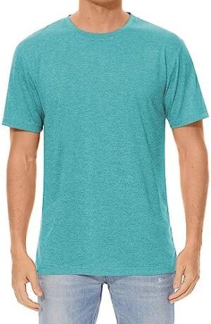 BIYLACLESEN Men's Active Shirts Short Sleeve Exercise Quick Dry Performance Gym Shirts Breathable T-Shirts Crew Neck