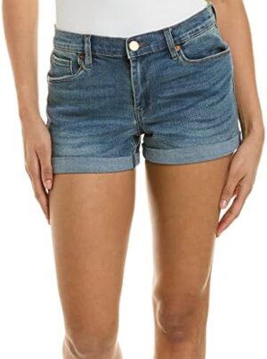 [BLANKNYC] Women's Denim Distressed Cuffed Short, Blue, 24