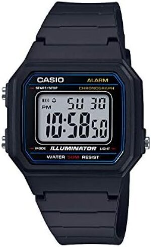 Casio Men's 'Classic' Quartz Resin Casual Watch, Color:Black (Model: W-217H-1AVCF)