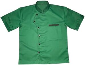 Chef Coat Jacket Short Sleeve Slim Fit for Men Restaurant Kitchen Workwear Uniform machine washable,