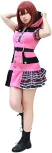 DAZCOS Women’s US Size Game Cosplay Halloween Costume Pink Hoodie Dress with Cat Ears Hat