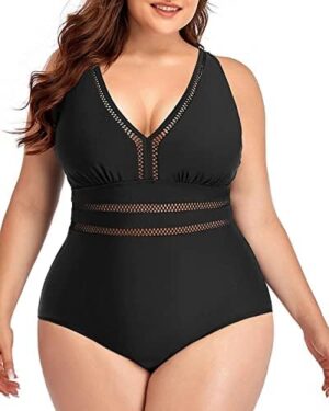 Daci Women Plus Size One Piece Swimsuits Sexy V Neck Backless Bathing Suit