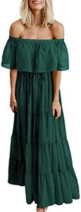 Diukia Womens Sexy Deep V Neck Lace Maxi Dress Elegant Short Sleeve Wedding Bridesmaid Evening Party Dresses