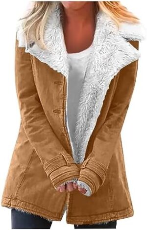 FQZWONG Winter Coats For Women Casual Warm Womens Fleece Jacket 2024 Plus Size Trendy Fuzzy Clothes Casual Outerwear