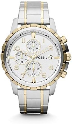Fossil Dean Men's Dress Watch with Chronograph Display and Stainless Steel Bracelet Band