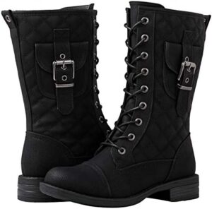 GLOBALWIN Women's Lace Up Miliraty Style Fashion Boots