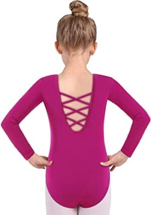 Girls Dance Leotard Crisscross Straps Back,Toddlers Ballet Top,Kids Gymnastics Dancewear