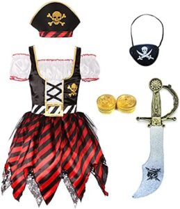 Girls Pirate Costume for Halloween Cosplay Pirate Costume Buccaneer Dress