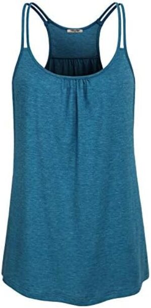 Hibelle Womens Scoop Neck Cute Racerback Yoga Workout Tank Top