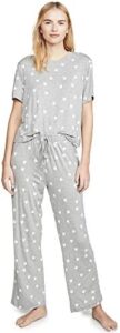 Honeydew Intimates Women’s All American PJ Set, Heather Grey Hearts, S