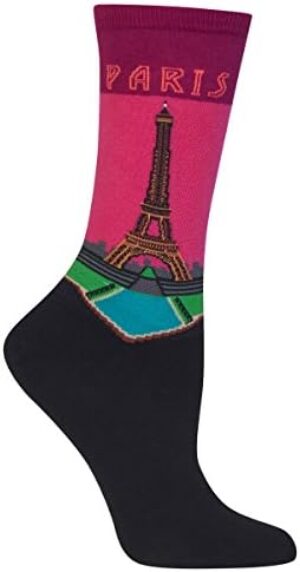 Hot Sox Women's Fun Travel & Cities Crew Socks-1 Pair Pack-Cool & Artistic Gifts