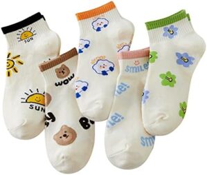 IIG 5 Pairs Womens Novelty No Show Socks Low Cut Funny Animal Cotton Ankle Socks