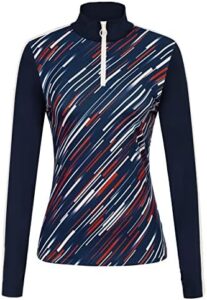 JACK SMITH Women Long Sleeve Workout Shirts Moisture Wicking Golf Shirts with Thumb Holes S-2XL