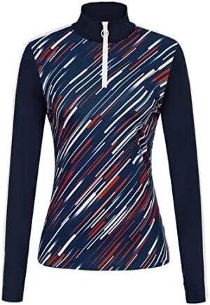 JACK SMITH Women Long Sleeve Workout Shirts Moisture Wicking Golf Shirts with Thumb Holes S-2XL